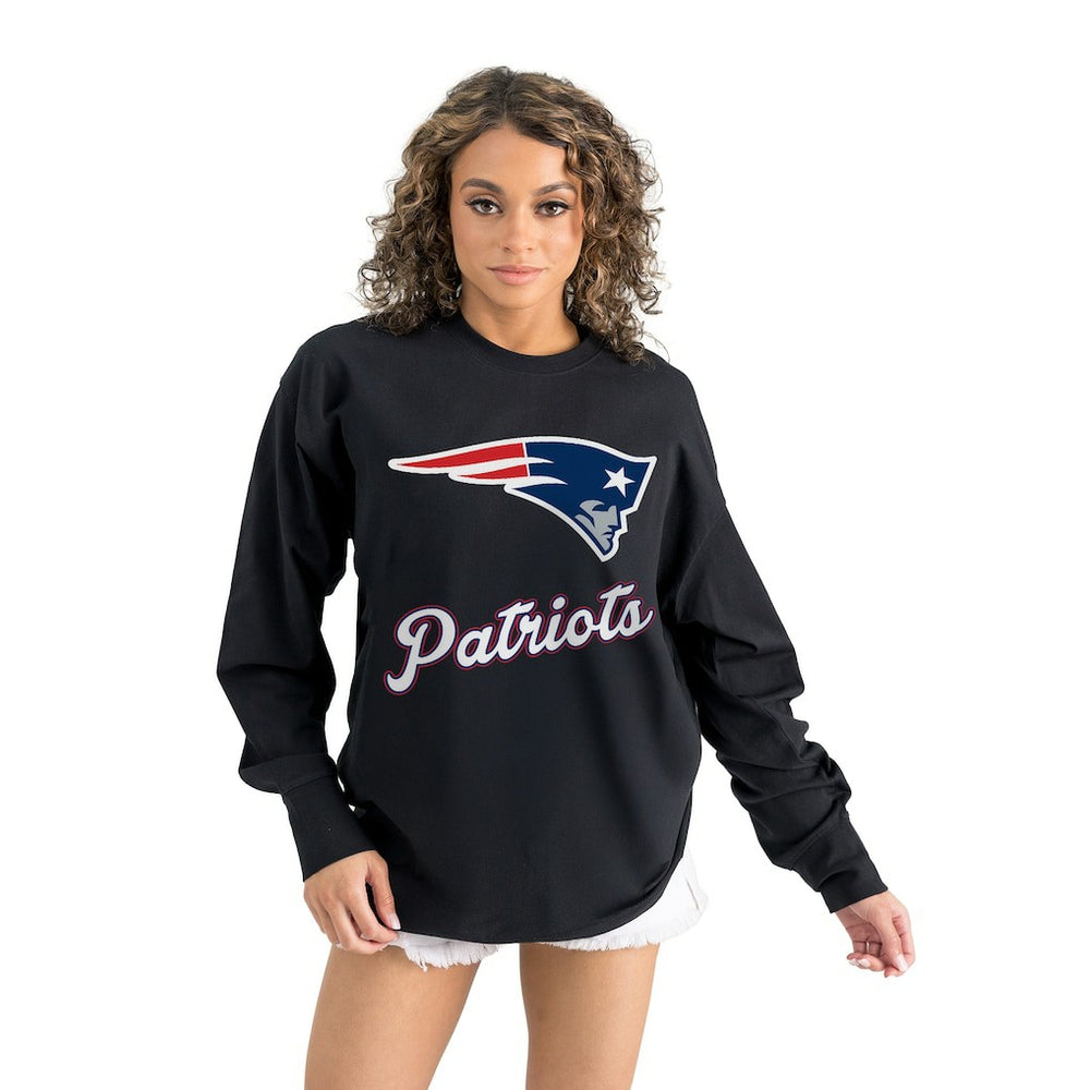 New England Patriots  Gameday Couture Women's Oversized Long Sleeve T-Shirt