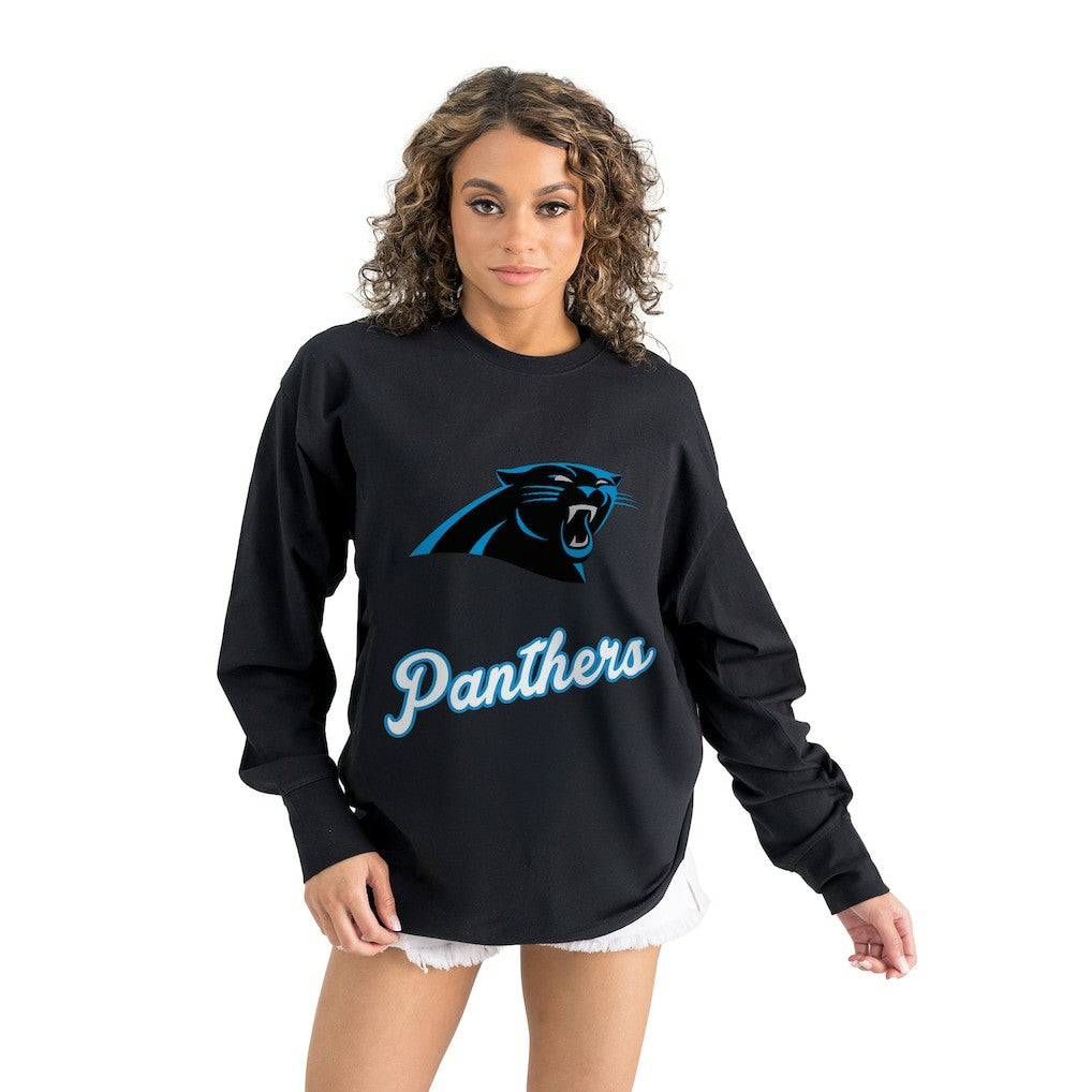 Carolina Panthers  Gameday Couture Women's Oversized Long Sleeve T-Shirt