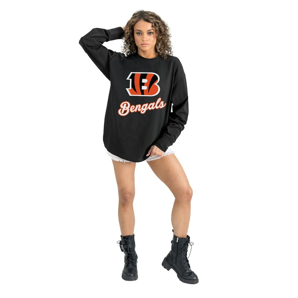 Cincinnati Bengals  Gameday Couture Women's Oversized Long Sleeve T-Shirt