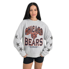 Chicago Bears  Gameday Couture Women's Resilience Relaxed Rhinestone Pullover Sweatshirt