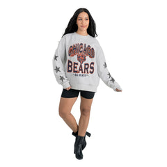 Chicago Bears  Gameday Couture Women's Resilience Relaxed Rhinestone Pullover Sweatshirt