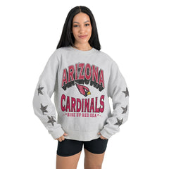 Arizona Cardinals  Gameday Couture Women's Resilience Relaxed Rhinestone Pullover Sweatshirt