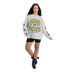 Green Bay Packers  Gameday Couture Women's Resilience Relaxed Rhinestone Pullover Sweatshirt