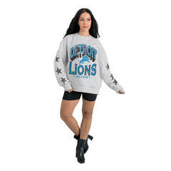 Detroit Lions  Gameday Couture Women's Resilience Relaxed Rhinestone Pullover Sweatshirt