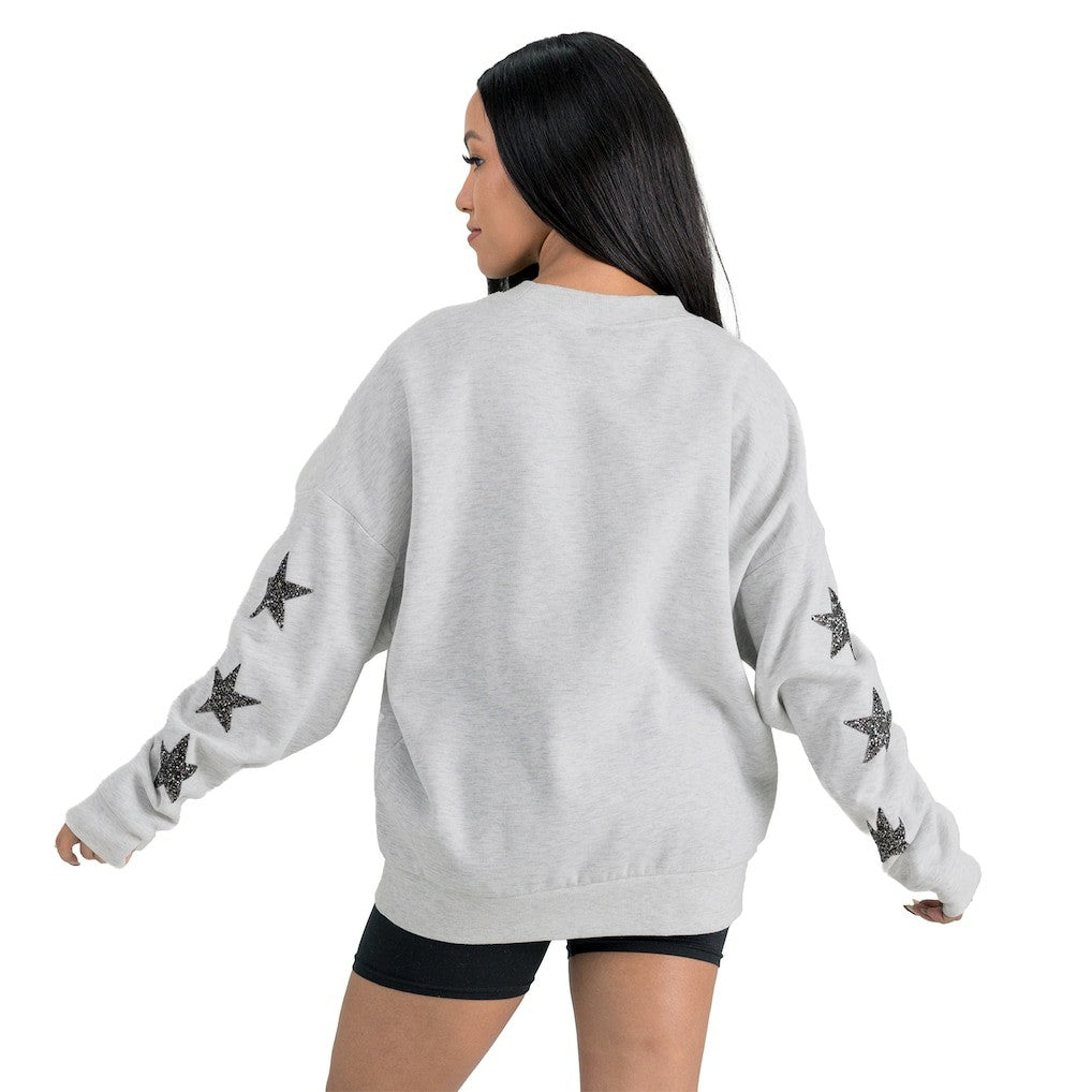 Buffalo Bills  Gameday Couture Women's Resilience Relaxed Rhinestone Pullover Sweatshirt