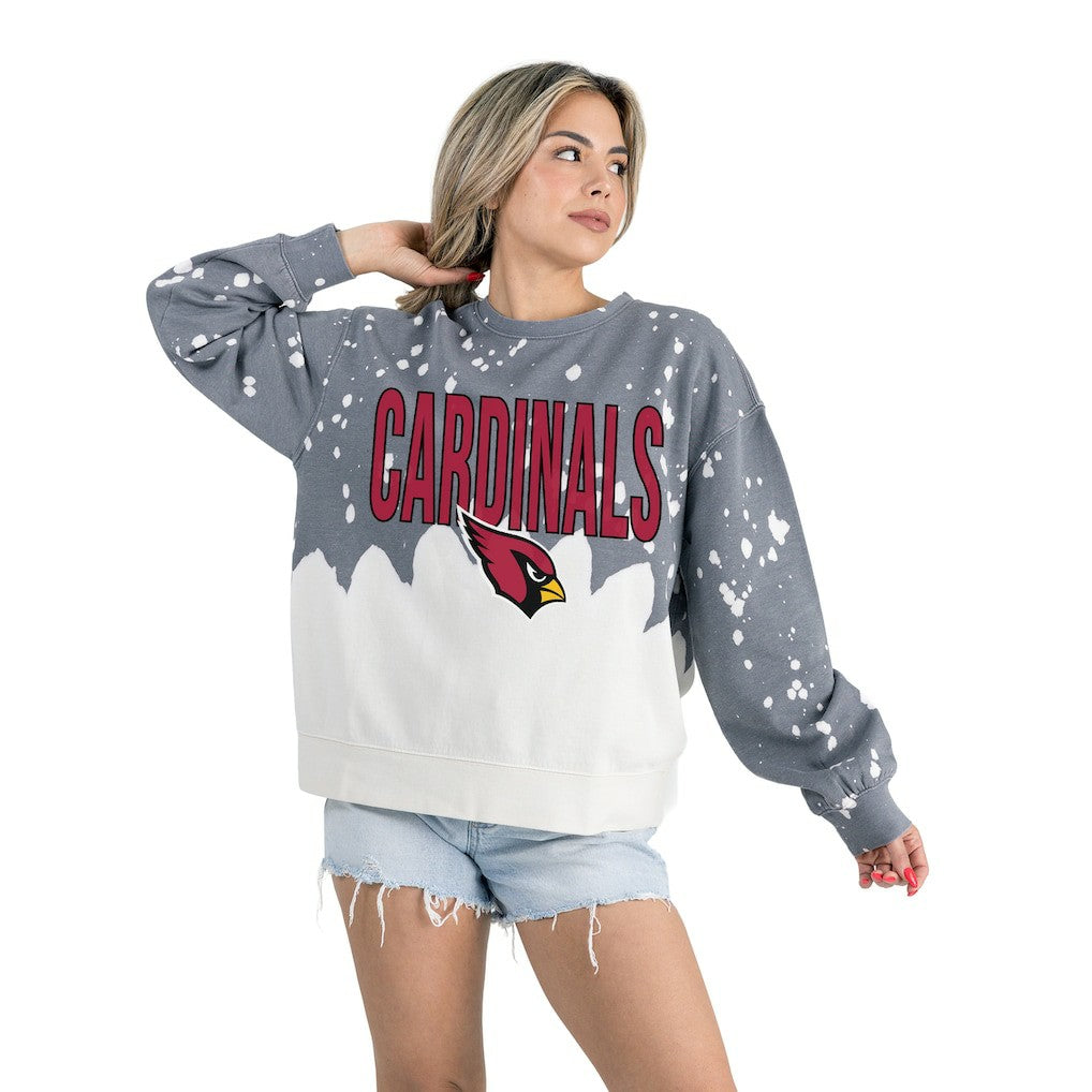 Arizona Cardinals  Gameday Couture Women's Oversized Faded Wash Tri-Blend Pullover Sweatshirt