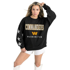 Washington Commanders  Gameday Couture Women's Velocity Relaxed Rhinestone Pullover Sweatshirt