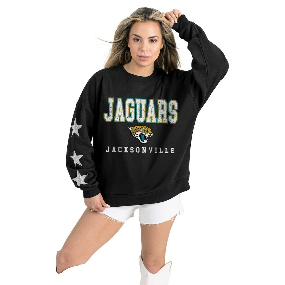 Jacksonville Jaguars  Gameday Couture Women's Velocity Relaxed Rhinestone Pullover Sweatshirt