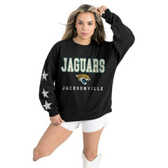 Jacksonville Jaguars  Gameday Couture Women's Velocity Relaxed Rhinestone Pullover Sweatshirt
