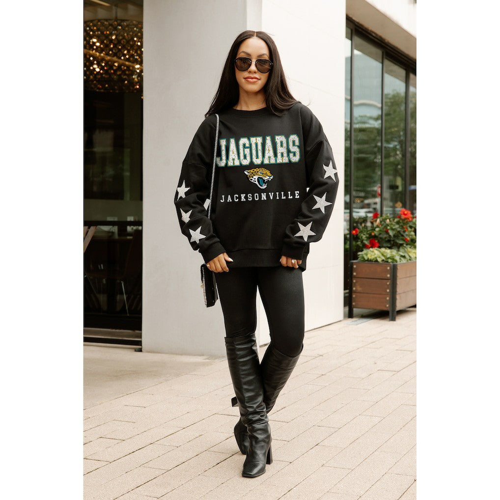 Jacksonville Jaguars  Gameday Couture Women's Velocity Relaxed Rhinestone Pullover Sweatshirt