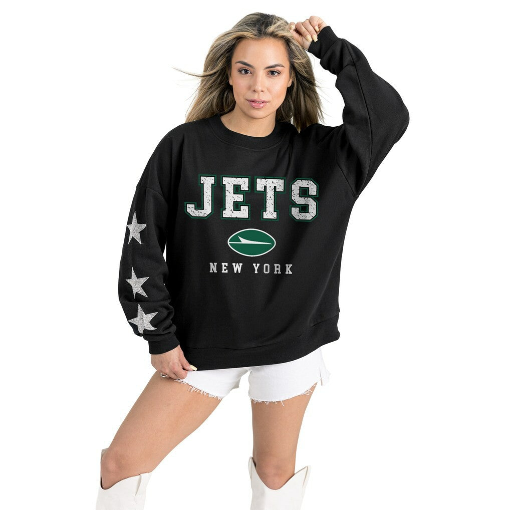 New York Jets  Gameday Couture Women's Velocity Relaxed Rhinestone Pullover Sweatshirt