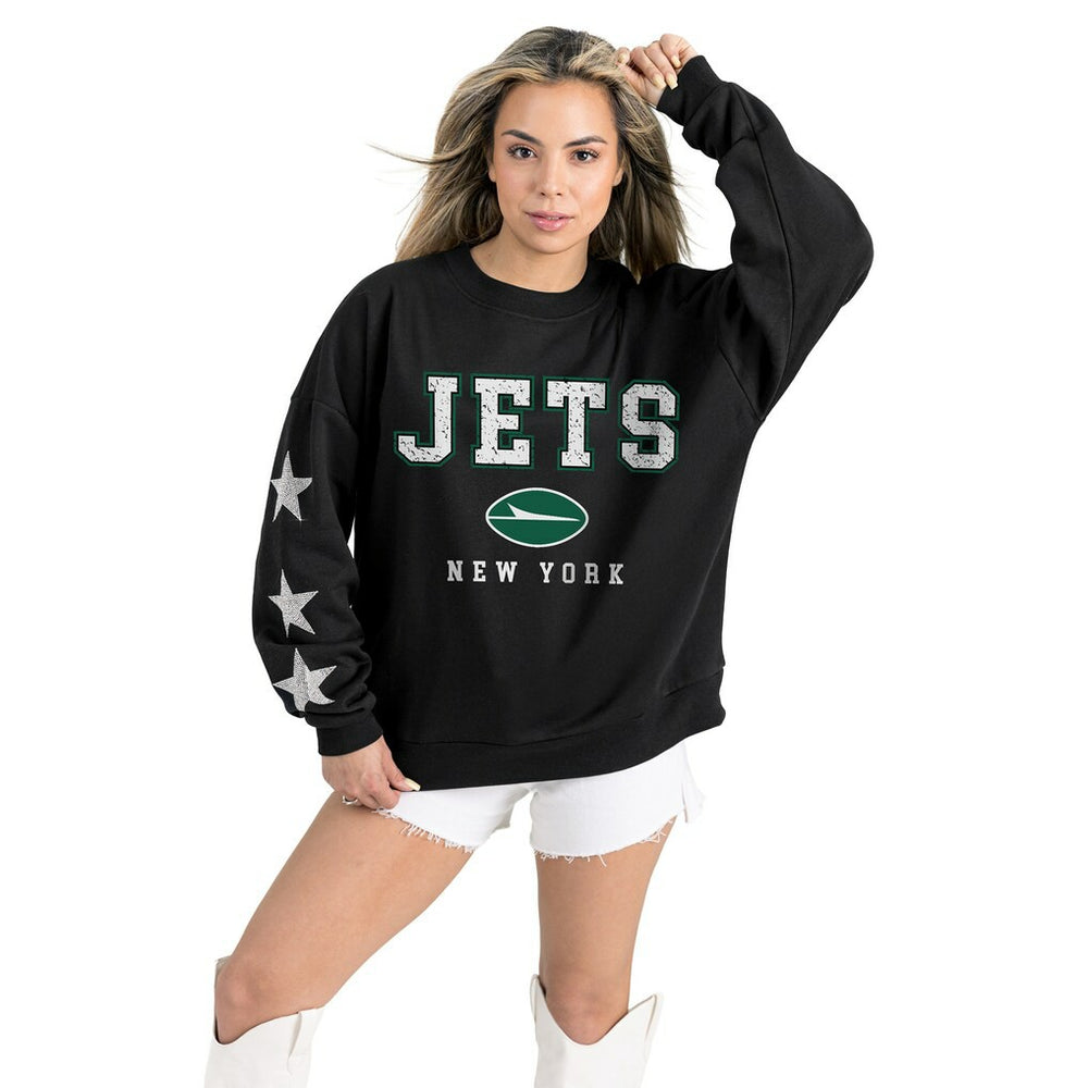 New York Jets  Gameday Couture Women's Velocity Relaxed Rhinestone Pullover Sweatshirt
