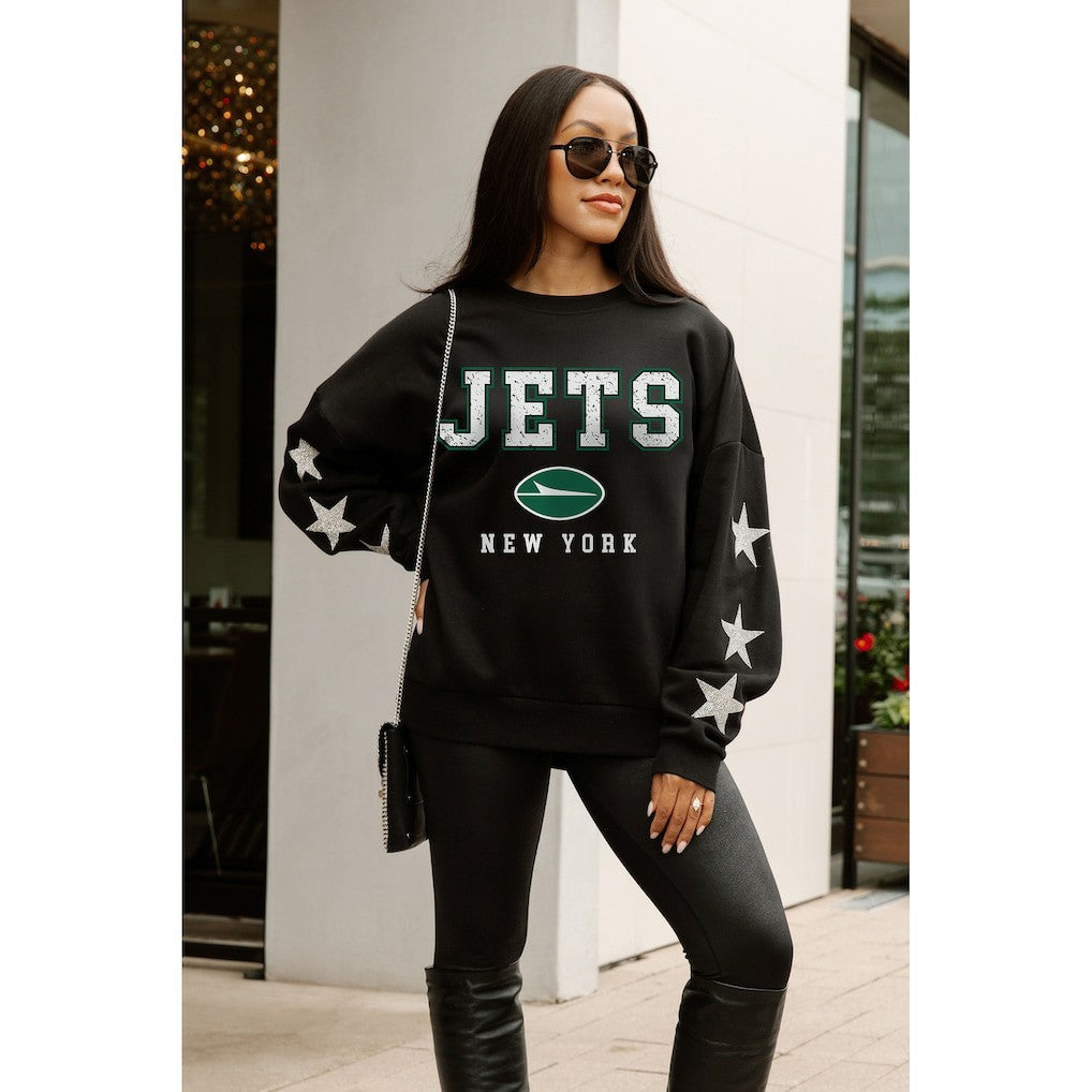 New York Jets  Gameday Couture Women's Velocity Relaxed Rhinestone Pullover Sweatshirt