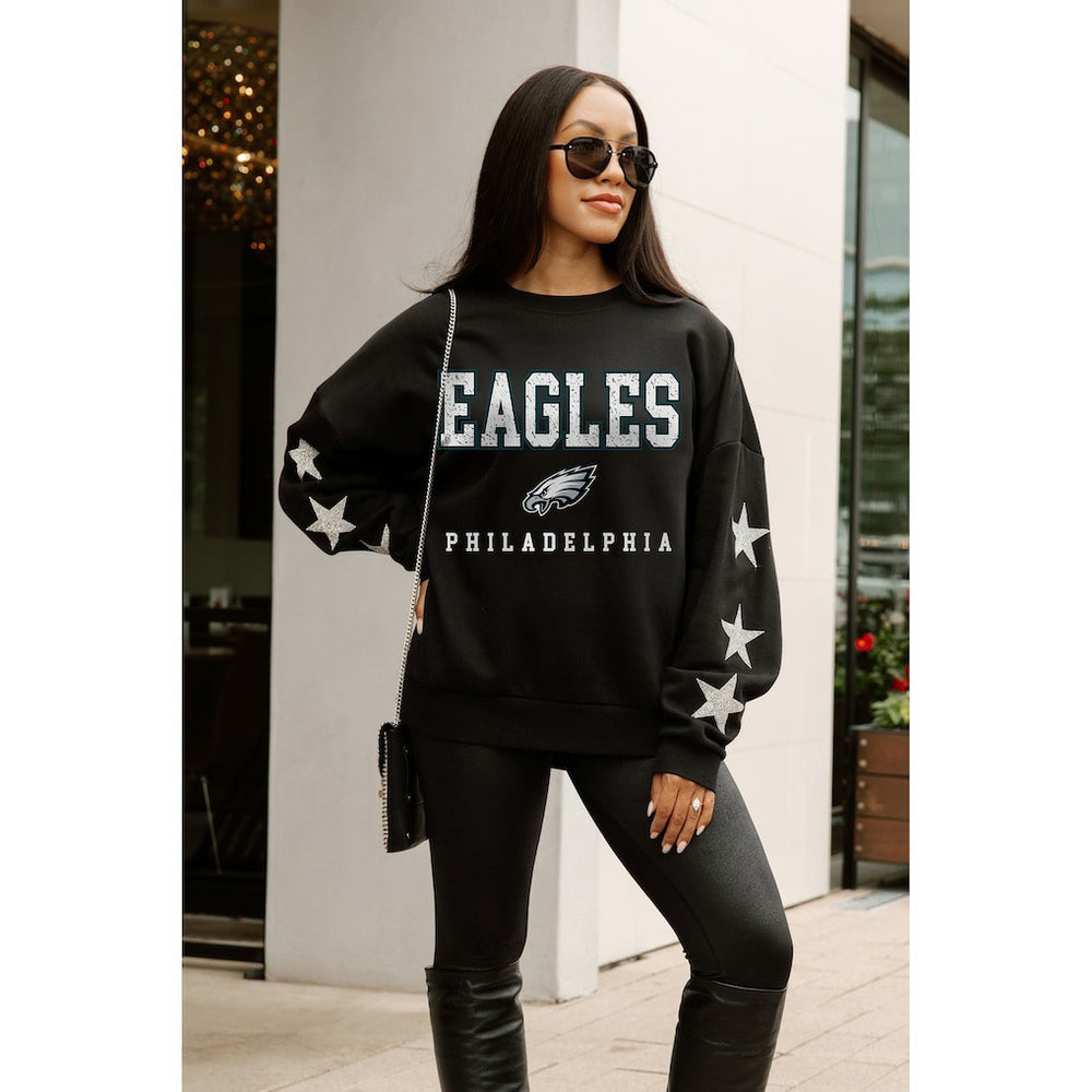 Philadelphia Eagles  Gameday Couture Women's Velocity Relaxed Rhinestone Pullover Sweatshirt