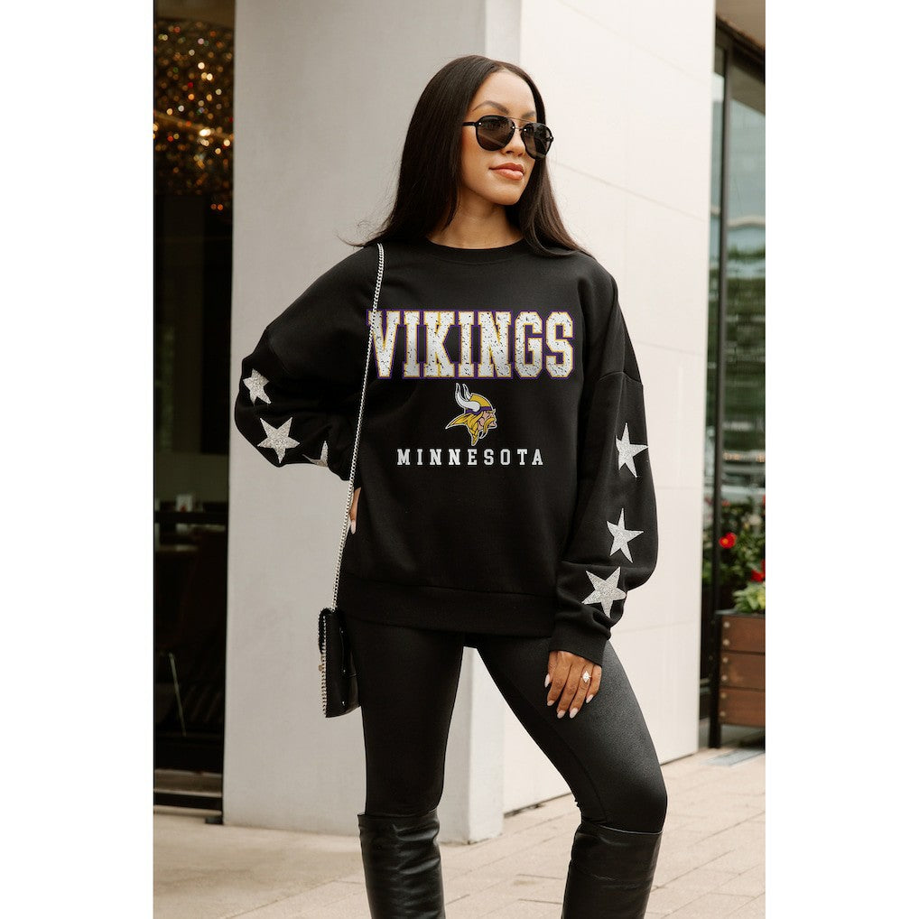 Minnesota Vikings  Gameday Couture Women's Velocity Relaxed Rhinestone Pullover Sweatshirt