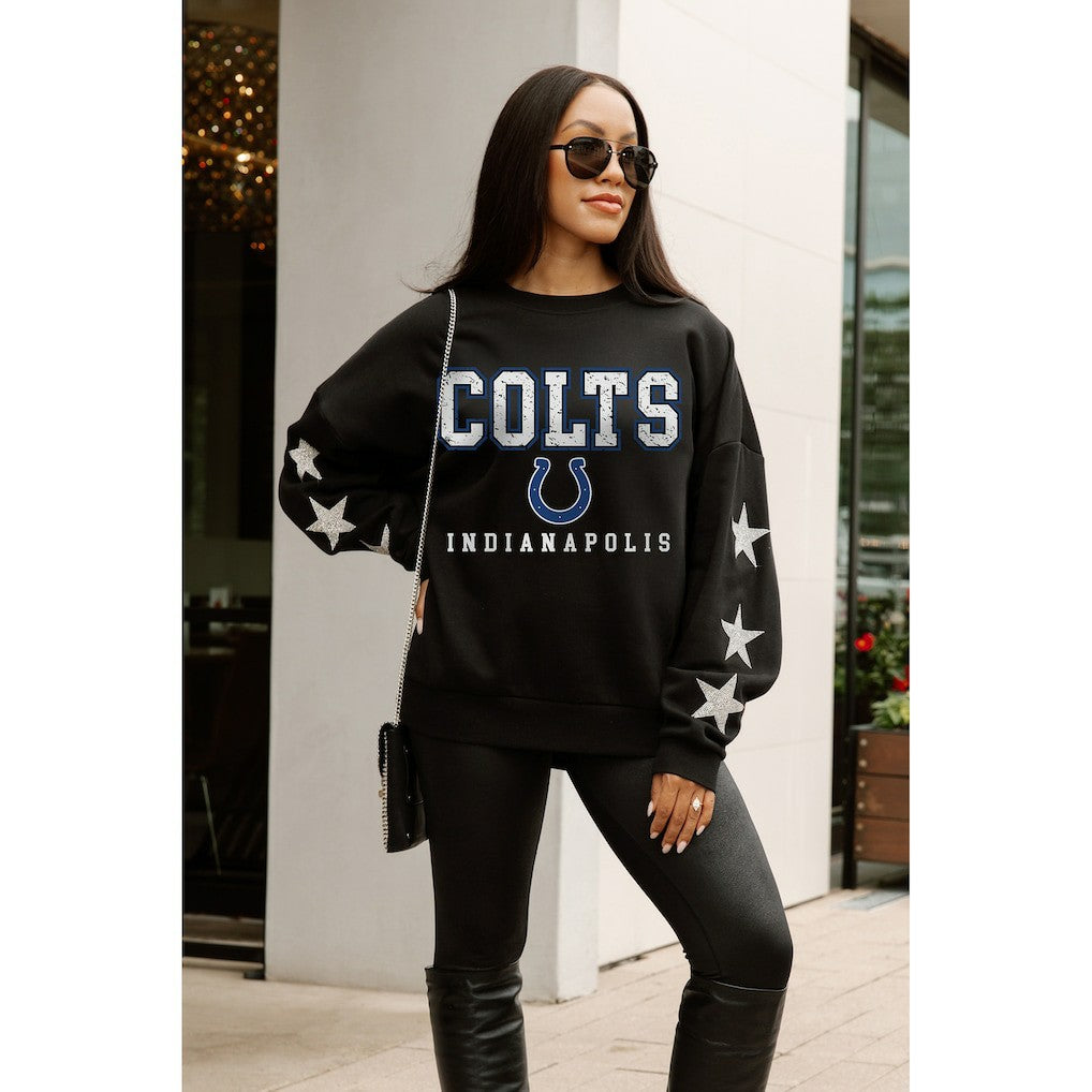 Indianapolis Colts  Gameday Couture Women's Velocity Relaxed Rhinestone Pullover Sweatshirt