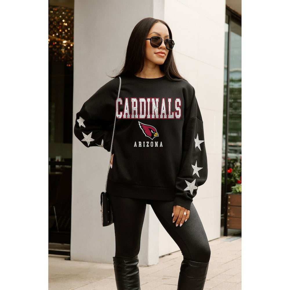 Arizona Cardinals  Gameday Couture Women's Velocity Relaxed Rhinestone Pullover Sweatshirt