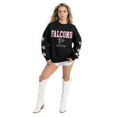 Atlanta Falcons  Gameday Couture Women's Velocity Relaxed Rhinestone Pullover Sweatshirt