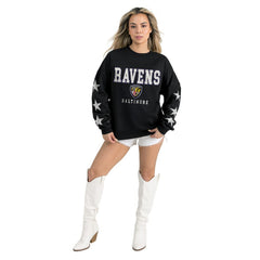 Baltimore Ravens  Gameday Couture Women's Velocity Relaxed Rhinestone Pullover Sweatshirt