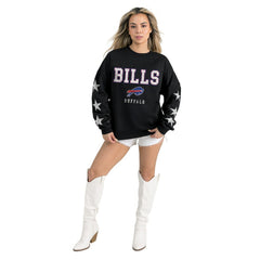 Buffalo Bills  Gameday Couture Women's Velocity Relaxed Rhinestone Pullover Sweatshirt