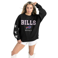 Buffalo Bills  Gameday Couture Women's Velocity Relaxed Rhinestone Pullover Sweatshirt