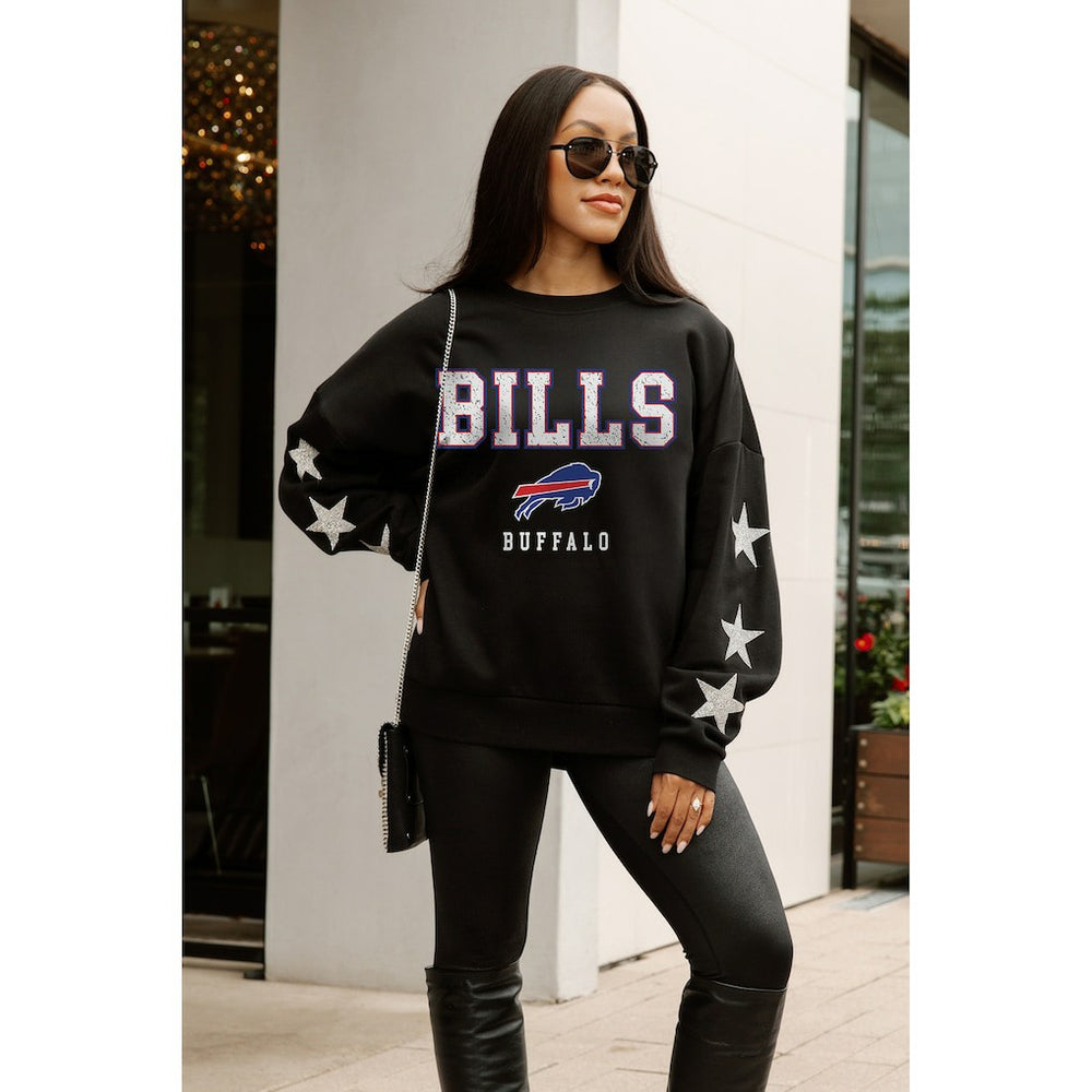 Buffalo Bills  Gameday Couture Women's Velocity Relaxed Rhinestone Pullover Sweatshirt