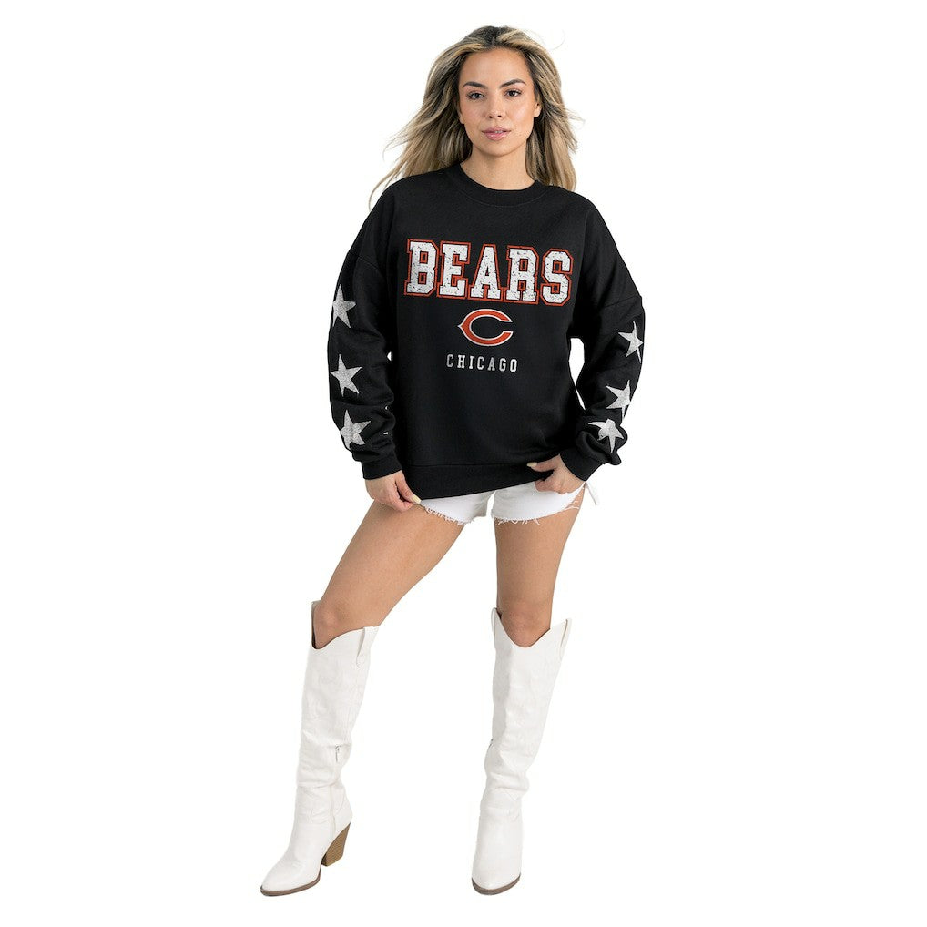 Chicago Bears  Gameday Couture Women's Velocity Relaxed Rhinestone Pullover Sweatshirt