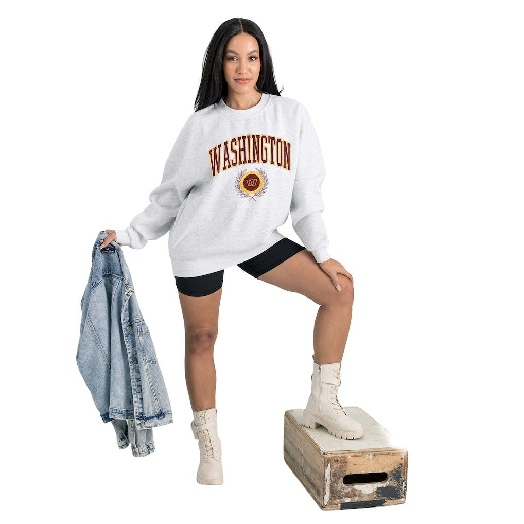 Washington Commanders  Gameday Couture Women's Traditional Logo Oversized Premium Fleece Pullover Sweatshirt