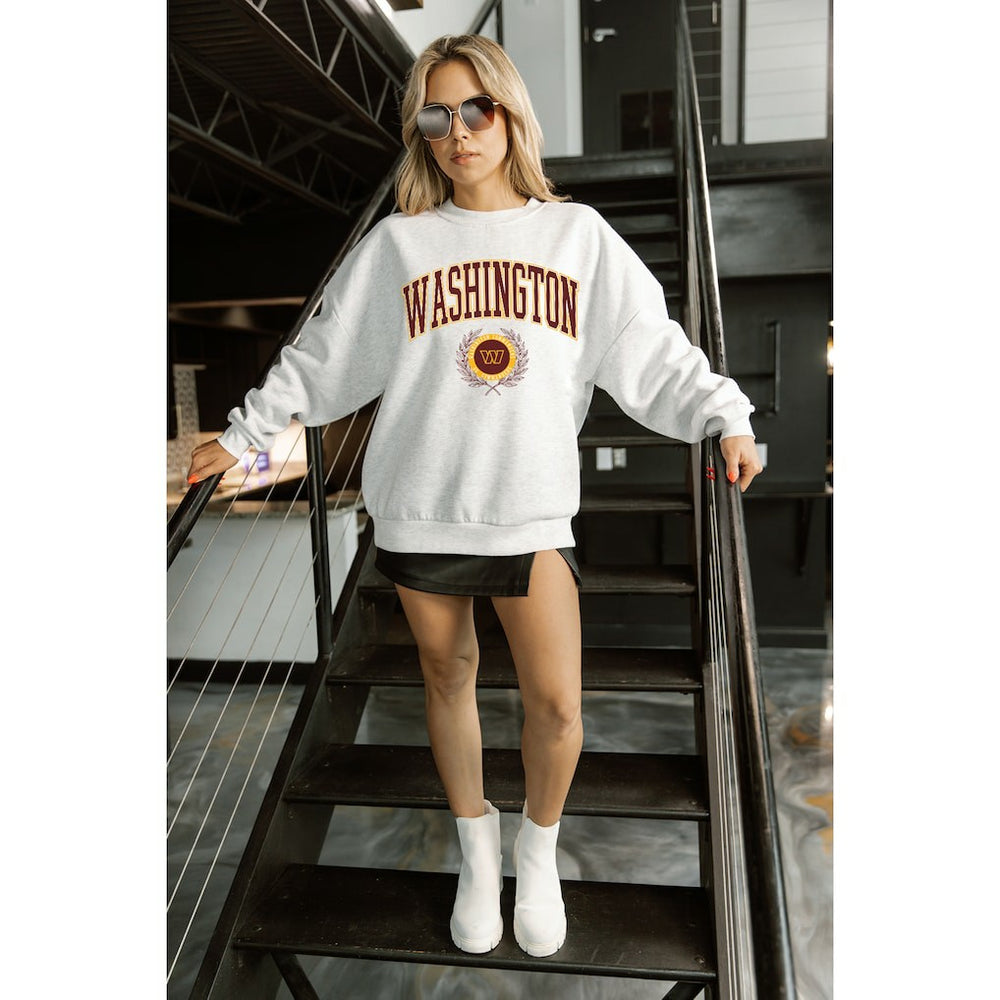 Washington Commanders  Gameday Couture Women's Traditional Logo Oversized Premium Fleece Pullover Sweatshirt