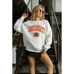 Cincinnati Bengals  Gameday Couture Women's Traditional Logo Oversized Premium Fleece Pullover Sweatshirt