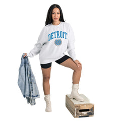 Detroit Lions  Gameday Couture Women's Traditional Logo Oversized Premium Fleece Pullover Sweatshirt