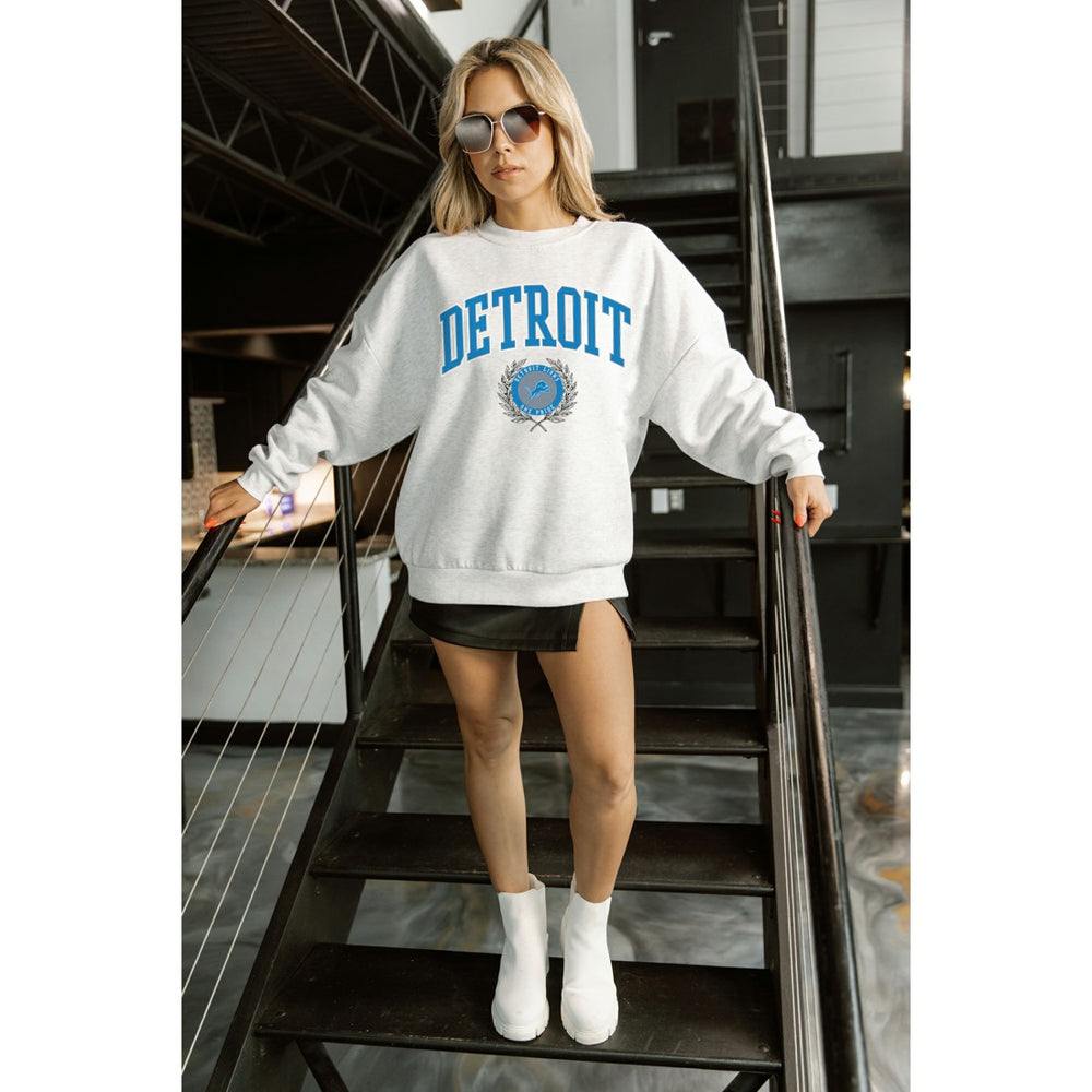 Detroit Lions  Gameday Couture Women's Traditional Logo Oversized Premium Fleece Pullover Sweatshirt