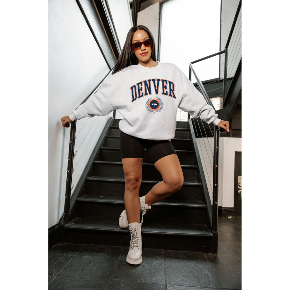 Denver Broncos  Gameday Couture Women's Traditional Logo Oversized Premium Fleece Pullover Sweatshirt