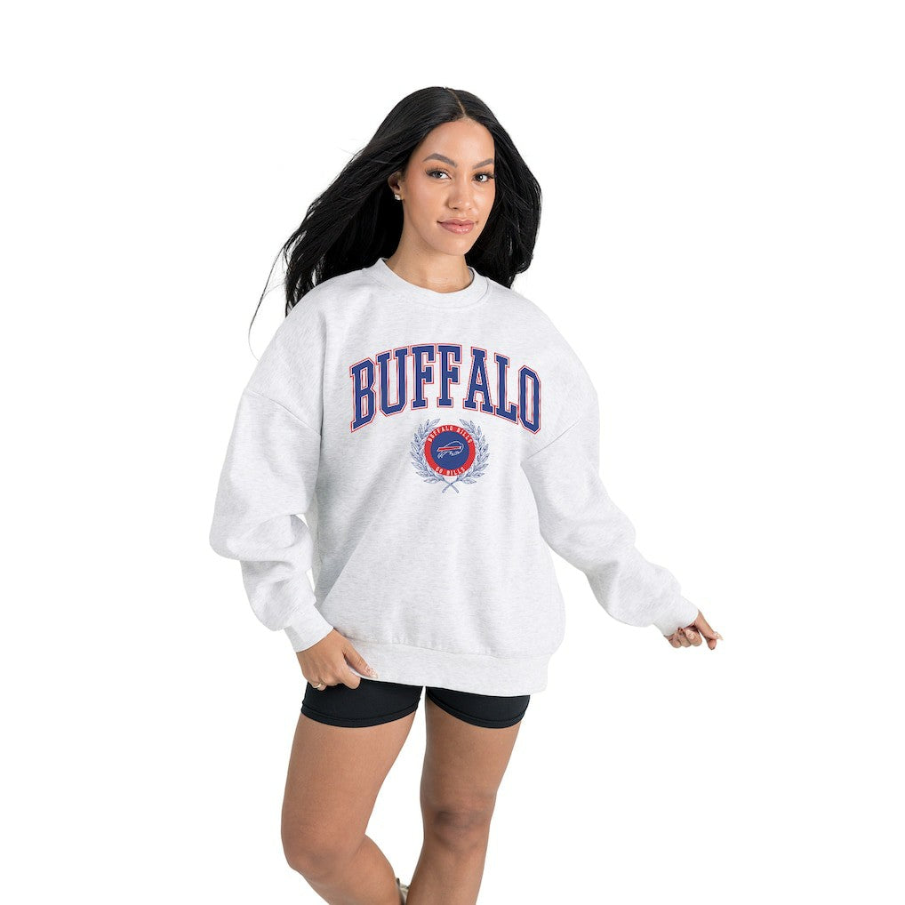Buffalo Bills  Gameday Couture Women's Traditional Logo Oversized Premium Fleece Pullover Sweatshirt