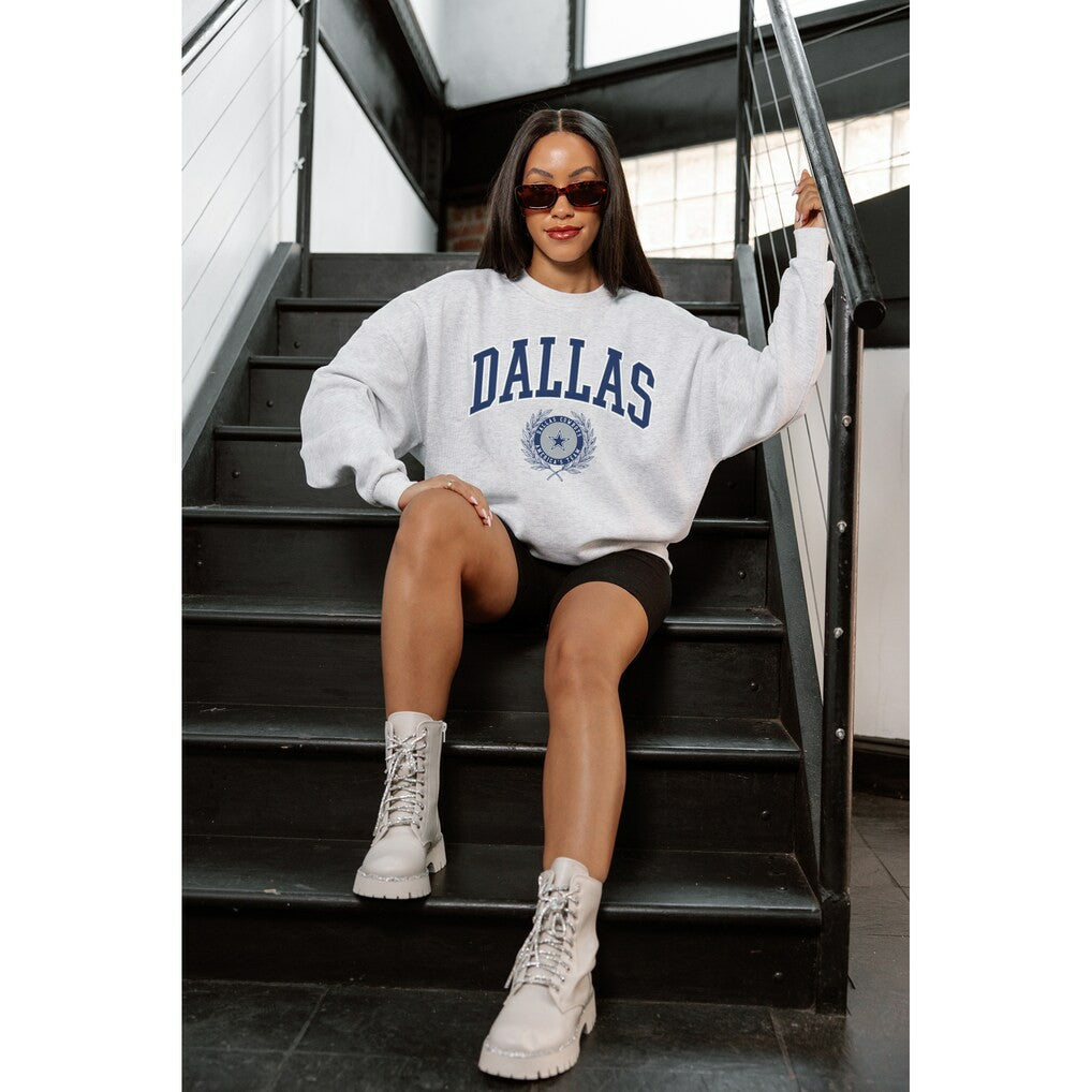 Dallas Cowboys  Gameday Couture Women's Traditional Logo Oversized Premium Fleece Pullover Sweatshirt