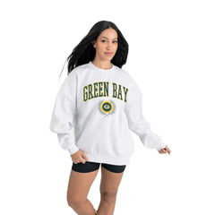 Green Bay Packers  Gameday Couture Women's Traditional Logo Oversized Premium Fleece Pullover Sweatshirt