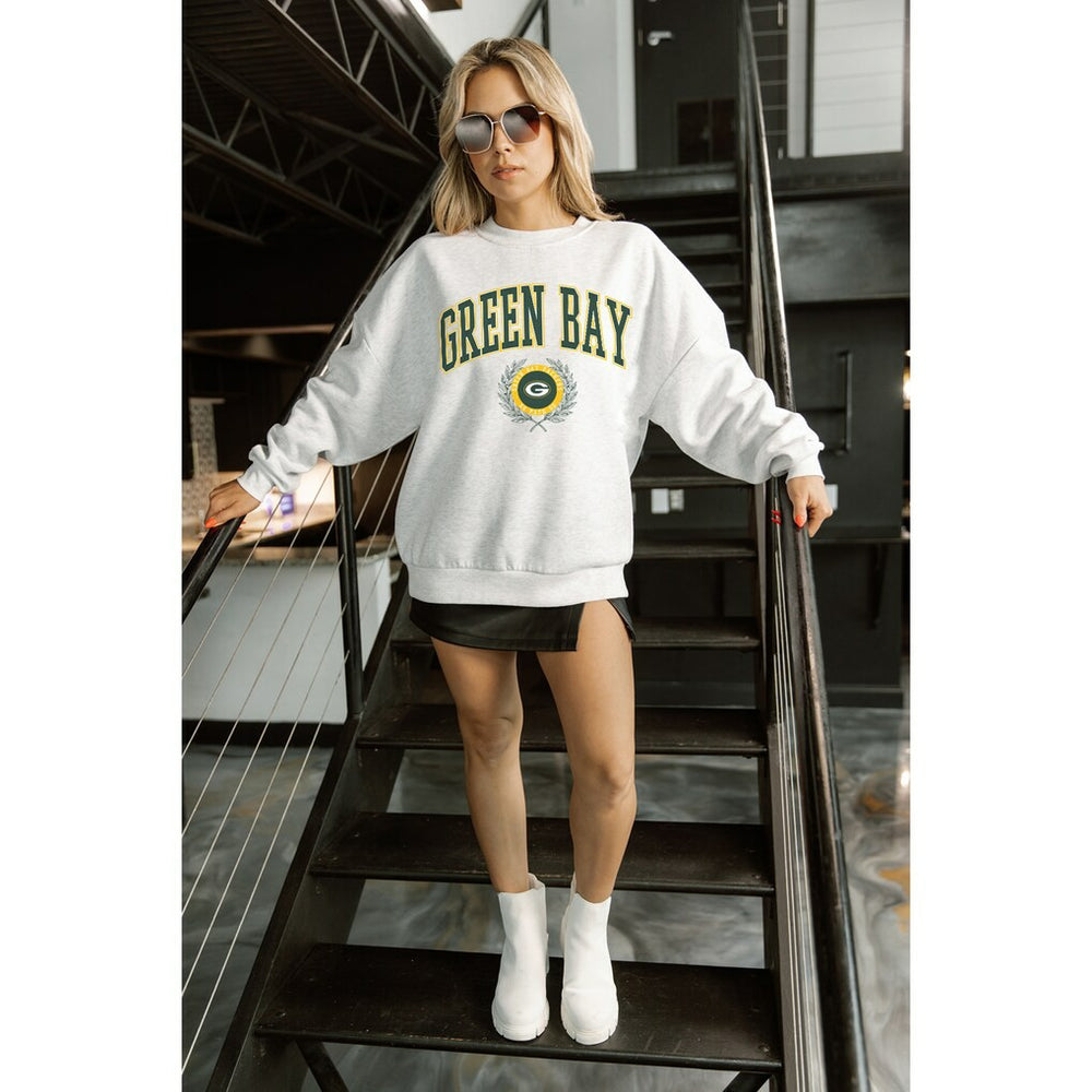 Green Bay Packers  Gameday Couture Women's Traditional Logo Oversized Premium Fleece Pullover Sweatshirt