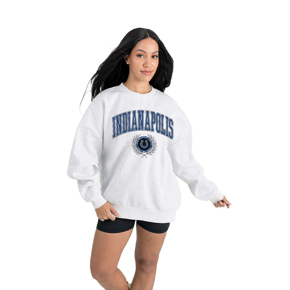 Indianapolis Colts  Gameday Couture Women's Traditional Logo Oversized Premium Fleece Pullover Sweatshirt