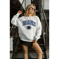 Indianapolis Colts  Gameday Couture Women's Traditional Logo Oversized Premium Fleece Pullover Sweatshirt