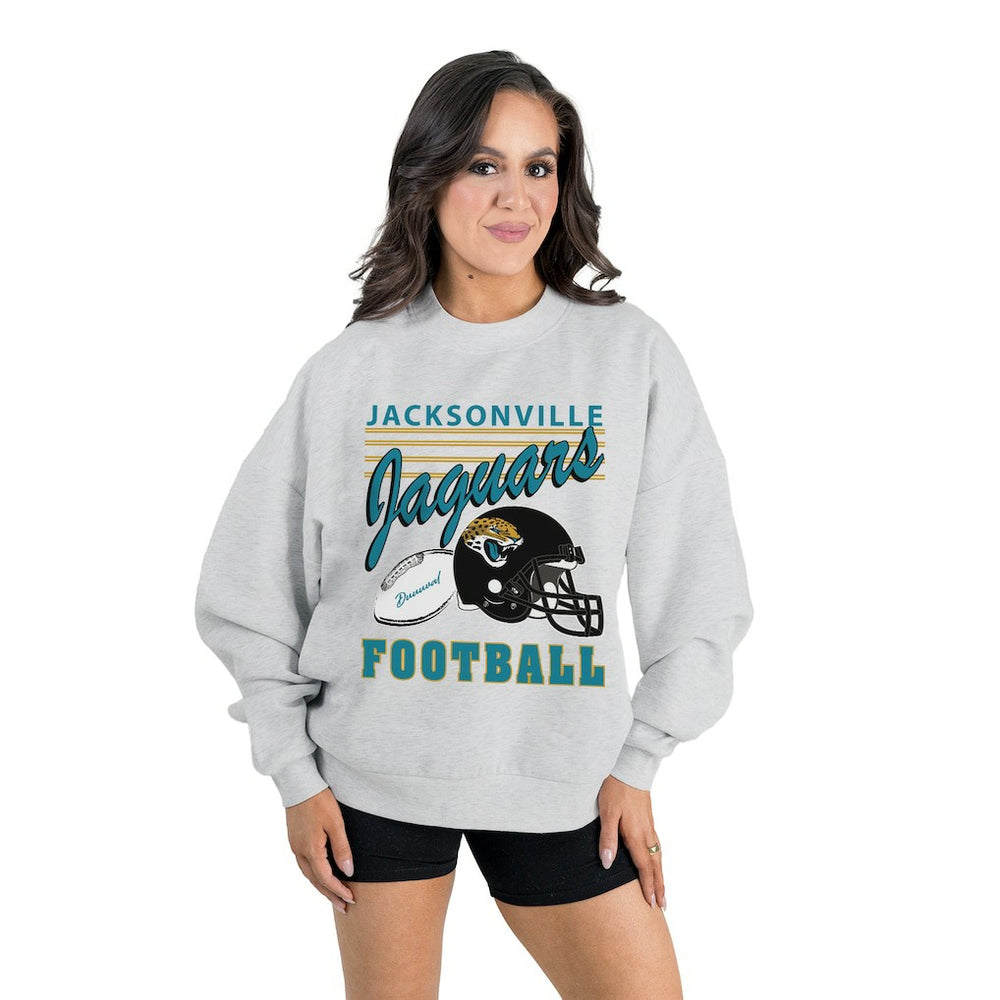 Jacksonville Jaguars  Gameday Couture Women's Home Turf Oversized Premium Fleece Pullover Sweatshirt