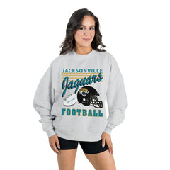 Jacksonville Jaguars  Gameday Couture Women's Home Turf Oversized Premium Fleece Pullover Sweatshirt