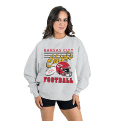 Kansas City Chiefs  Gameday Couture Women's Home Turf Oversized Premium Fleece Pullover Sweatshirt