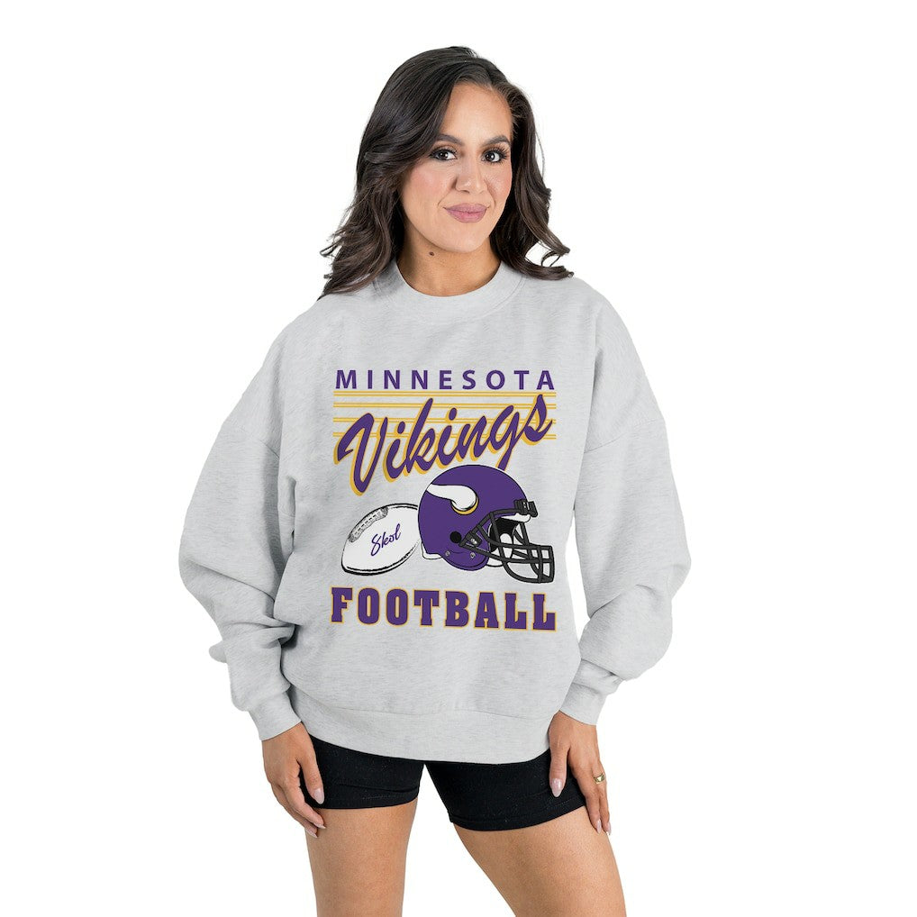 Minnesota Vikings  Gameday Couture Women's Home Turf Oversized Premium Fleece Pullover Sweatshirt