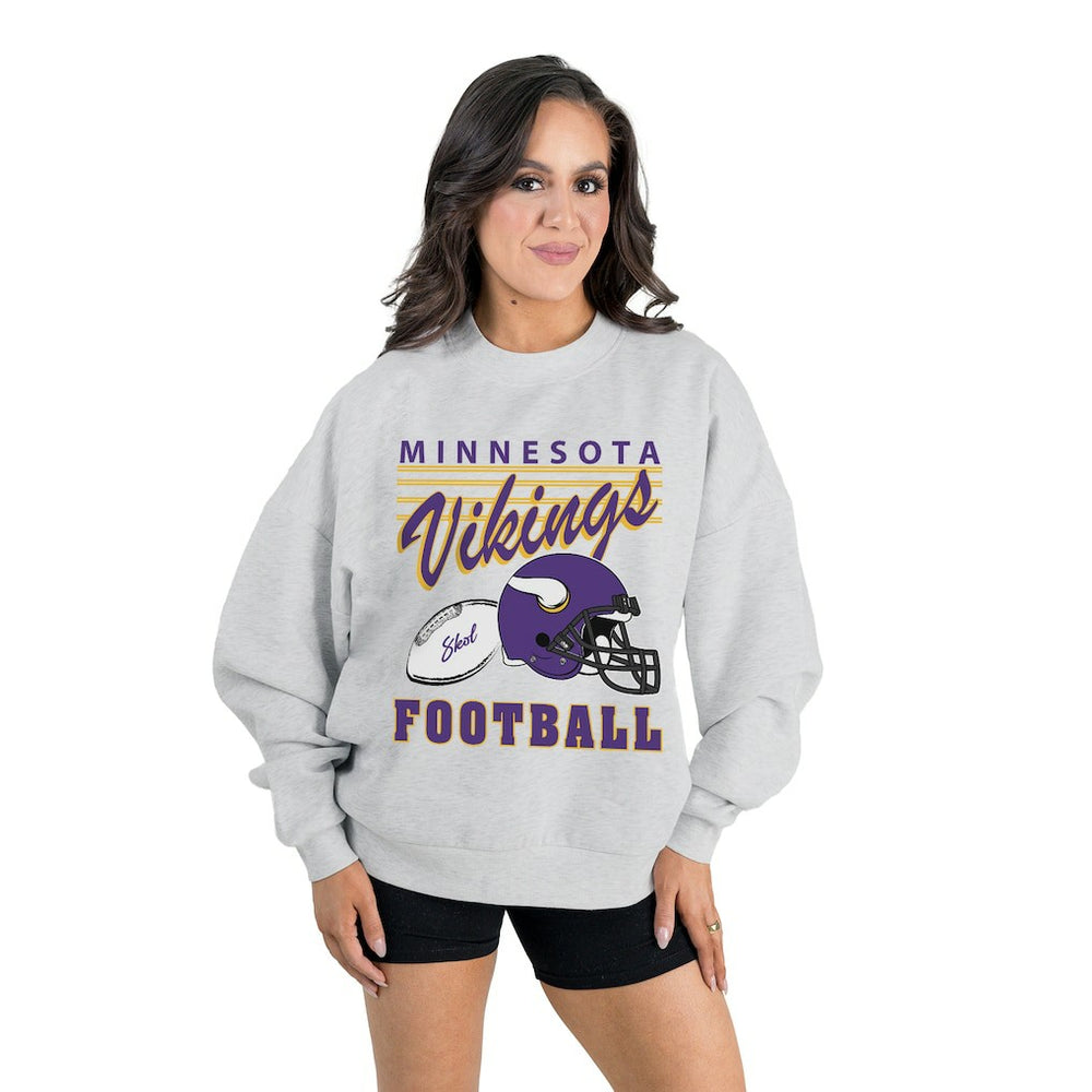Minnesota Vikings  Gameday Couture Women's Home Turf Oversized Premium Fleece Pullover Sweatshirt