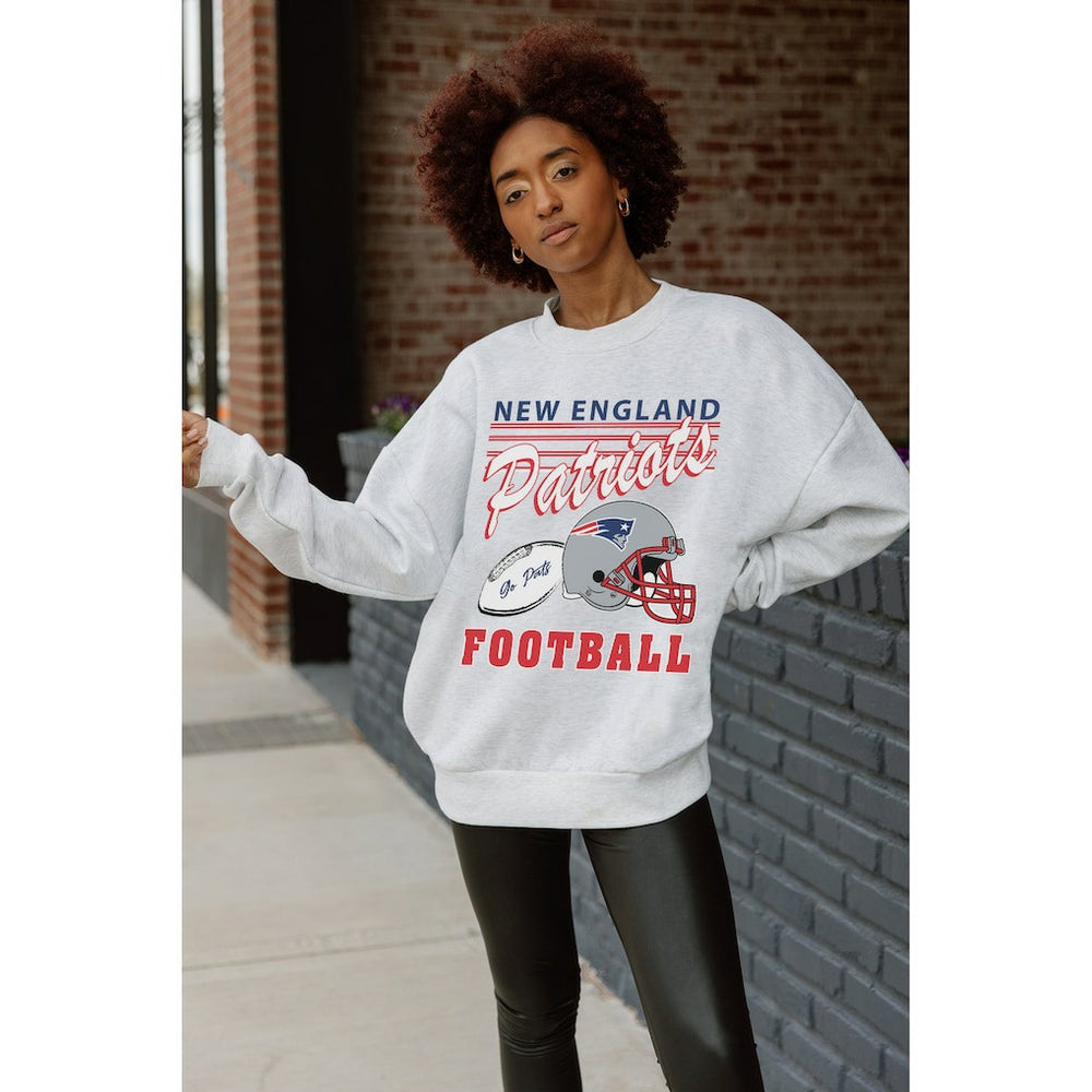 New England Patriots  Gameday Couture Women's Home Turf Oversized Premium Fleece Pullover Sweatshirt