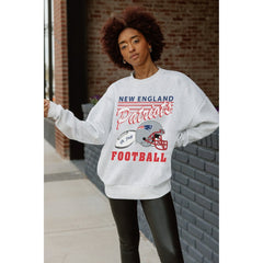 New England Patriots  Gameday Couture Women's Home Turf Oversized Premium Fleece Pullover Sweatshirt