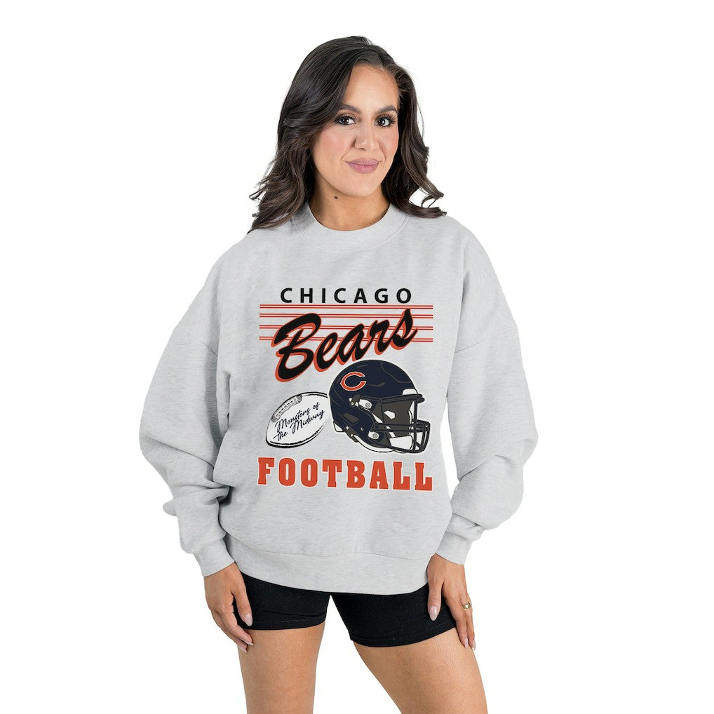 Chicago Bears  Gameday Couture Women's Home Turf Oversized Premium Fleece Pullover Sweatshirt