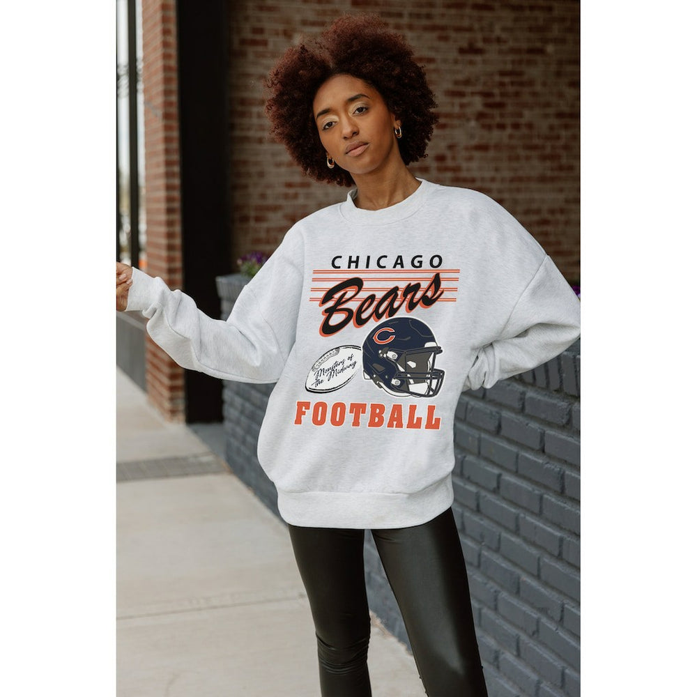 Chicago Bears  Gameday Couture Women's Home Turf Oversized Premium Fleece Pullover Sweatshirt