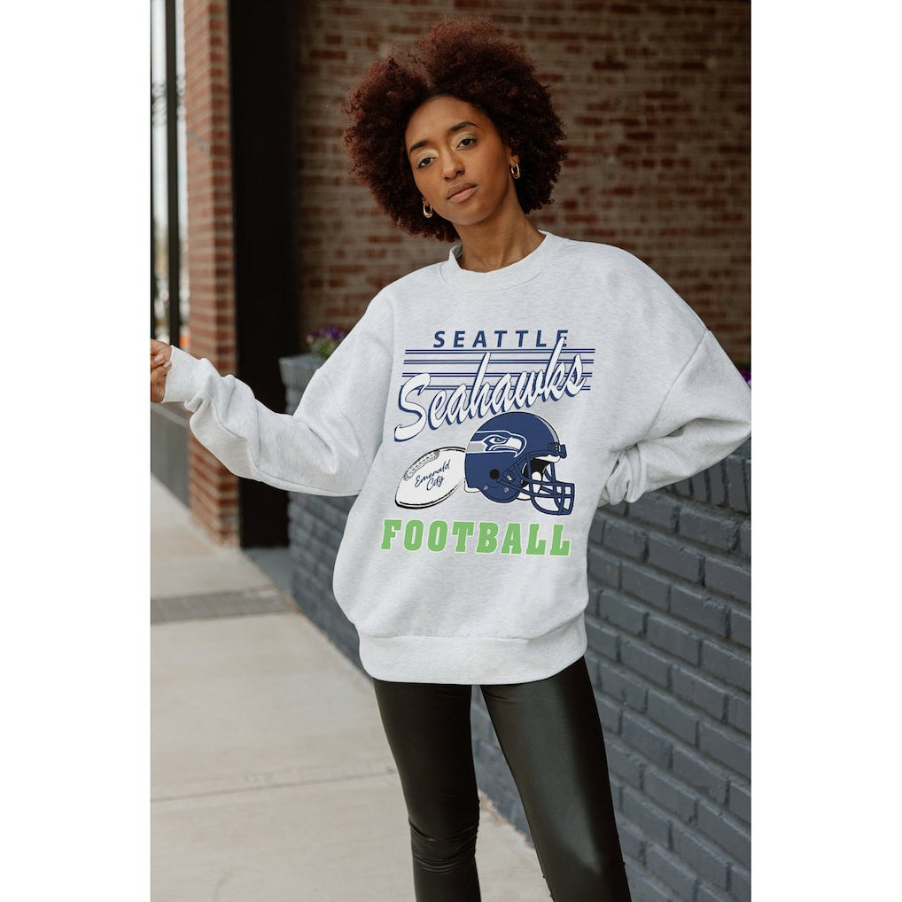 Seattle Seahawks  Gameday Couture Women's Home Turf Oversized Premium Fleece Pullover Sweatshirt