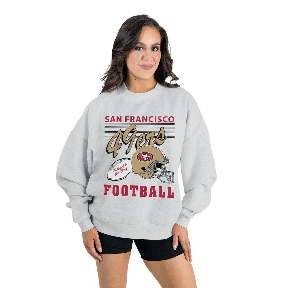 San Francisco 49ers  Gameday Couture Women's Home Turf Oversized Premium Fleece Pullover Sweatshirt